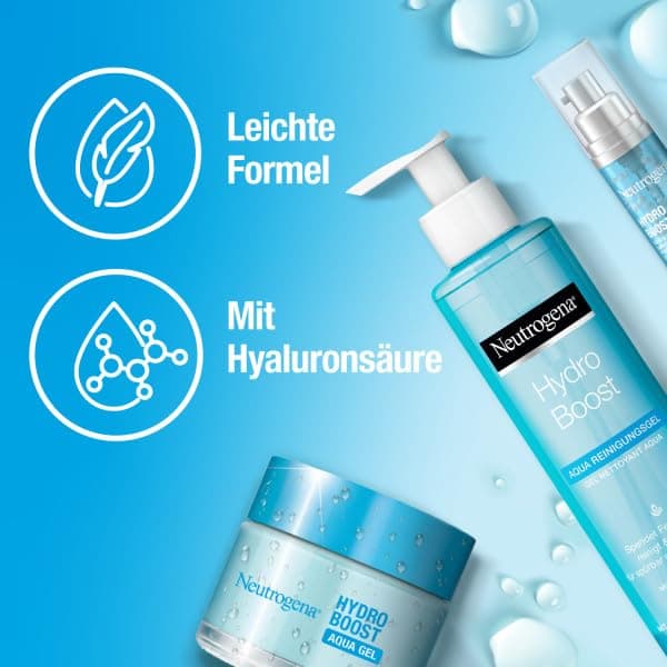 Neutrogena Hydro Boost Skincare Kit avec gel nettoyant Aqua Perles, sérum pour le visage et Aqua Gel, crème pour le visage et soin du visage à l'acide hyaluronique, idéal comme cadeau - Image 8