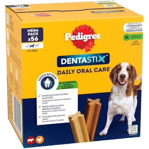 Pedigree DENTASTIX 56 Bâtonnets à Mâcher pour Moyen Chien 10-25kg, 8 Sachets de 7, Saveur Poulet et Bœuf, Détartrage Dentaire Chien, Soins Dentaires pour Chien - Image 6