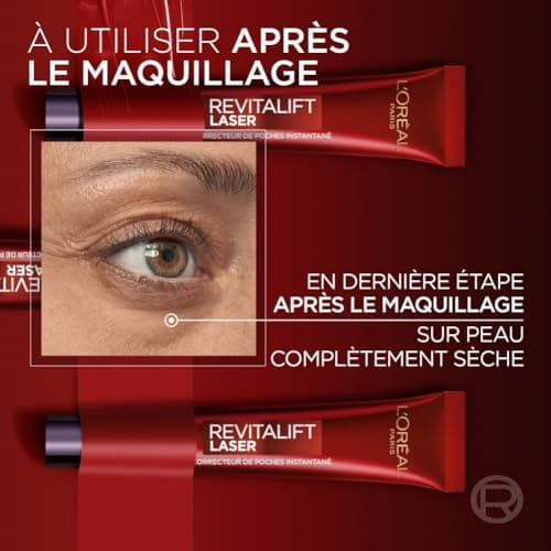 L'Oréal Paris Anti-Aging Eye Contour Cream - Reduces Wrinkles, Puffiness, Swelling and Lack of Firmness of the Eye Contour - All Skin Types - Revitalift Laser Eye Bag Instant Eraser - 15 ml - Image 7