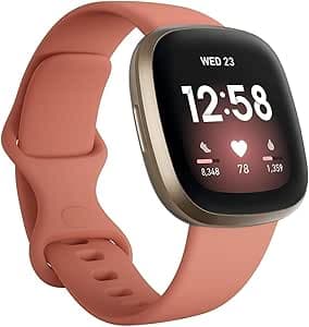 Fitbit Versa 3, the health and sport smartwatch with a 6-month subscription to Fitbit Premium included, built-in GPS, daily fitness score, and up to 6 days of battery life