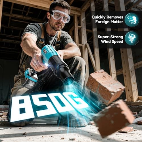 Ecarke Cordless Blower Compatible with Makita 18V Batteries, Brushless Motor 80.000 RPM, Air Speed 60 m/s & 850 g Pressure, Portable Blower for Leaves, Dust & Snow (without Battery) - Image 4