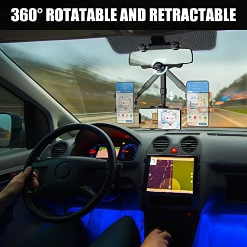 SXhyf Car Phone Holder, 360 Degree Rotating and Retractable Car Phone Holder, 2023 Portable Car Holder, Mobile Phone Stands for 4-7 in Smartphone (Black) - Image 4
