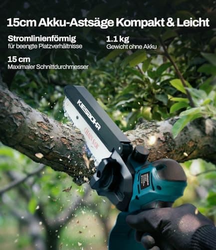 15 cm Mini Battery Chainsaw CSE002, Compatible with Makita 18V Batteries, Brushless Electric Chainsaw, Automatic Chain Lubrication (No Battery) - Image 4