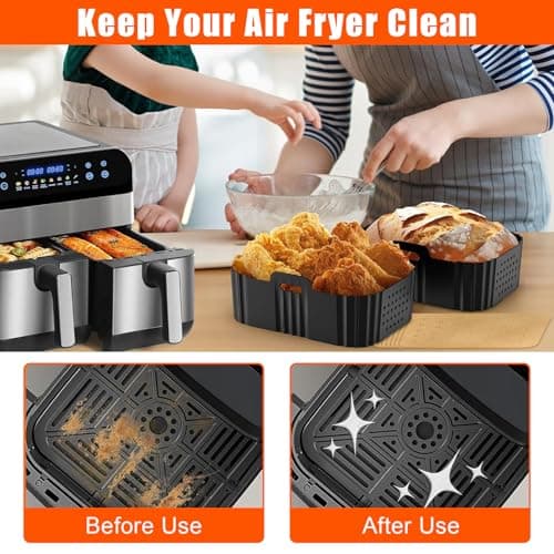 Silicone Air Fryer Mould for Ninja Double Stack SL400EU, 13pcs Silicone Air Fryer Accessories for Foodi Max Dual Zone 9.5L AF400EU, AF300EU 7.5L, Reusable, Oil-Free Fryer - Image 6