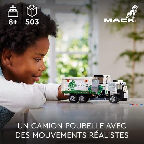 LEGO Technic Mack LR Electric Camion Poubelle, Jouet de Camion Électrique, Véhicule de Recyclage, Cadeau pour Garçons et Filles Dès 8 Ans, avec Accessoires 42167 - Image 4