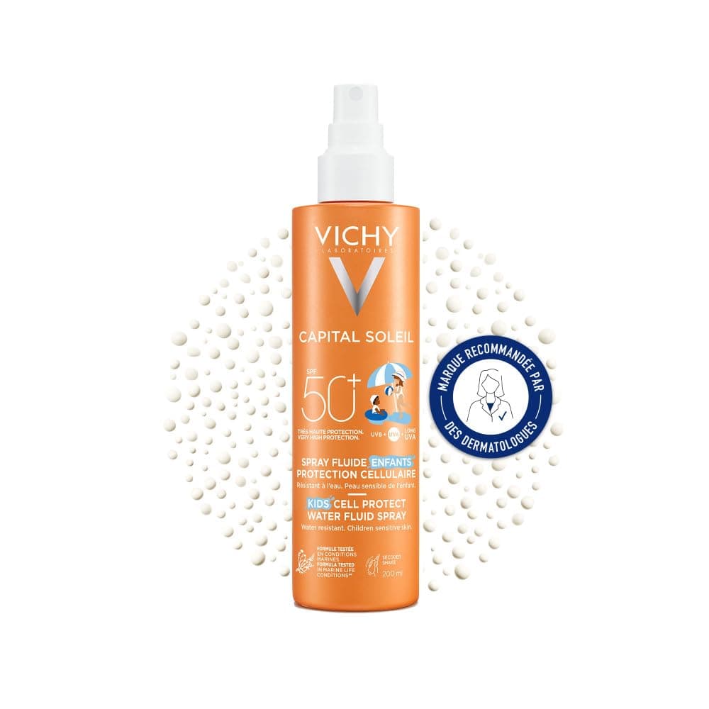 Vichy, Capital Soleil, Spray Fluide Enfants Protection Cellulaire, SPF50+, Haute Protection UV, Enrichi en Fractions de Probiotiques et Acide Hyaluronique, Peaux Sensibles, 200 ml - Image 9