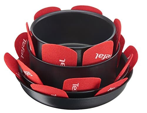 4 x Tefal K2203004 Frying Pan Protectors Prevents Scratches Extends the Life of Your Pans and Saucepans Woks Soft Felt Material 38 cm Red - Image 4