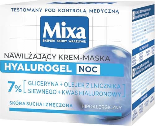 Mixa Hyalurogel Crème Hydratante Masque Visage Restauration Nuit avec Acide Hyaluronique, Peaux sensibles, Déshydratées et Fatiguées, Hydratant Jusqu'à 24 Heures, 50 ml - Image 5