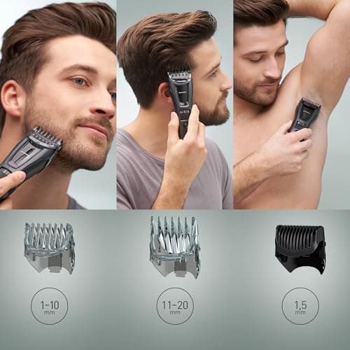 Panasonic ER-GB62-H503 Beard Trimmer for Men, Hair and Body Trimmer for Men, Portable Waterproof Wireless, 39 Adjustable Lengths, 3 Accessories, Wired or Wireless, Matte Grey - Image 5