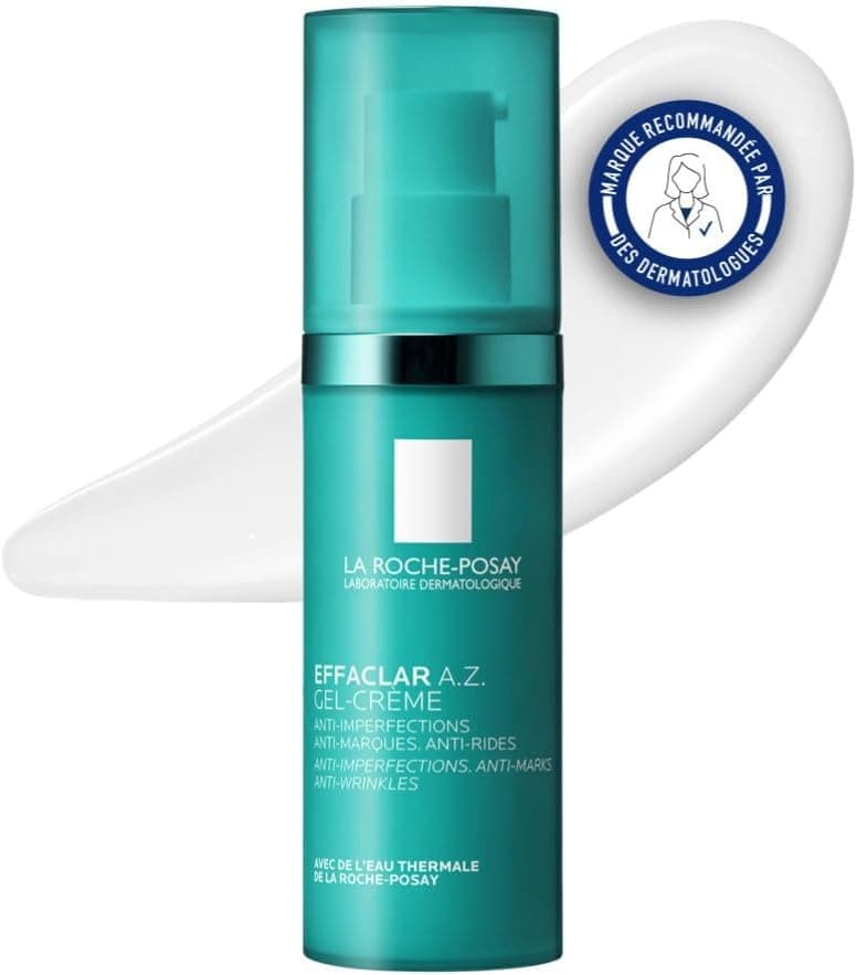 La Roche-Posay - Effaclar A.Z. - Gel-crème - Daily Moisturizing Face Cream - Anti-Wrinkle, Anti-Blemish, Anti-Marks - Salicylic Acid and Hyaluronic Acid - Oily Skin