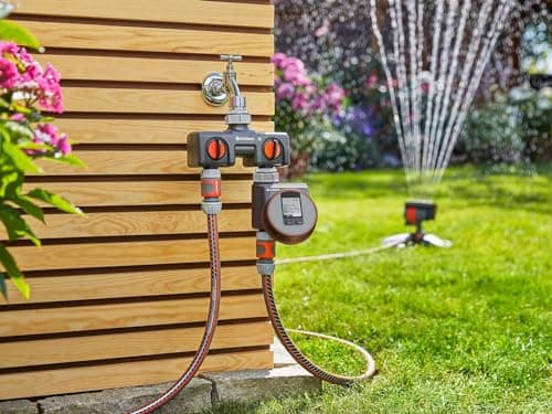 Distributeur 2 voies GARDENA : possibilité de raccorder 2 appareils au robinet, convient pour les programmateurs et minuteries d'arrosage de GARDENA, débit d'eau réglable et verrouillable (8193-20) - Image 5
