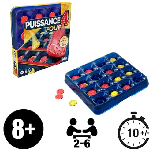 Puissance 4 Folie, Jeu de Plateau - Version Française Rapide pour Enfants et Familles, Jeu de Société Hasbro avec Pions à Faire Rebondir, Jeux de société, Dès 8 Ans - Image 4