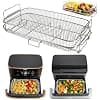 ENSINE Air Fryer Accessories for Ninja Foodi FlexDrawer 10.4L AF500EU, Air Fryer Grill Compatible COSORI TWINFRY Dual Blaze 10L - 2-in-1 Stackable Airfryer Racks, Double Level, Durable Stainless Steel - Image 2