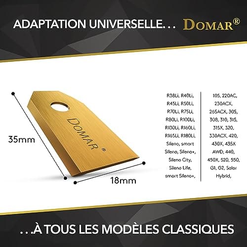 Domar - Long lasting robotic mower blades, screws included I Improved blades compatible with Husqvarna Automower, Gardena, Yard Force Robot Lawnmowers | 30 Spare Blades - Image 4