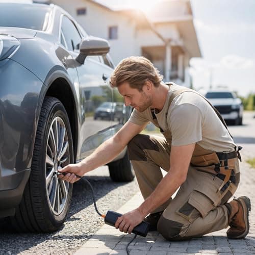 Gonfleur de Pneu Automobile,Compresseur pour Voitures | Pompe à Air pour Pneus,Pour Conduite Extérieure et Déplacements Vélo Véhicule Camion Moto SUV Camping-Car Voyage - Image 4
