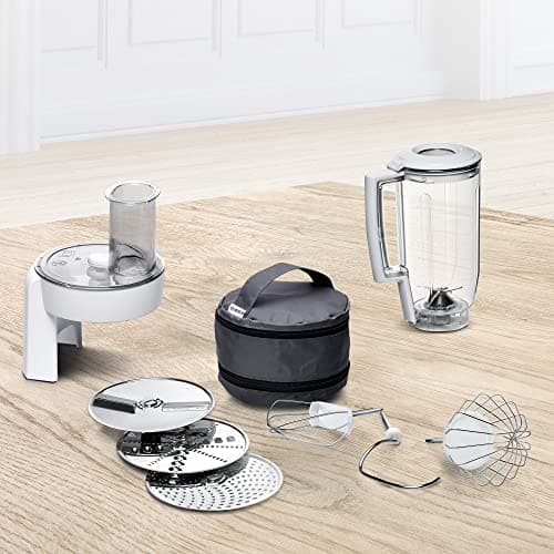 BOSCH MUM58W20 Series 4, Extra Powerful Motor Pastry Processor, 3D Planetary Movement, Mixing Bowl, 7 Speeds + Turbo, 1000 W, White/Silver - Image 5