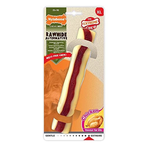 Nylabone Alternative to Rawhide Chew Toy with No Mess Chicken Flavour for Extra Large Dogs (+23kg), Powerful/Extreme Chew Dogs - Image 2