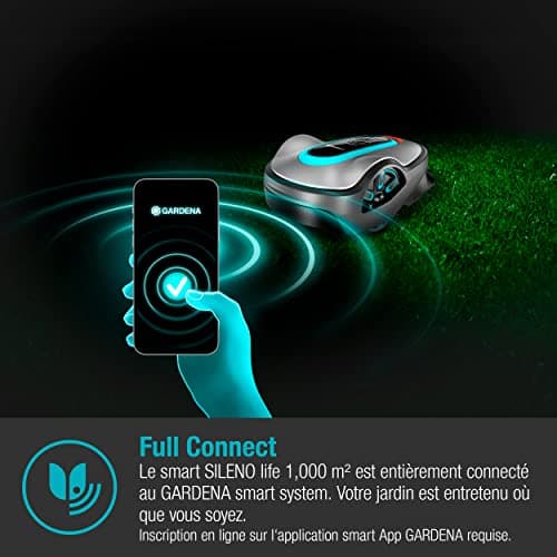 Gardena SILENO Life Smart Robot Mower 1000 m² Set: Innovative Lona AI Technology, Via Application Adjustment, SensorControl, for 35% Max Slopes, Smart Gateway, FR-Version (19702-66) - Image 4