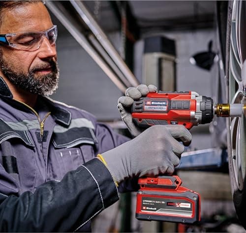 Einhell Professional Impaxxo 18/450 Cordless Nutrunner (1 x 4.0 Ah) Power X-Change (18 V, 450 Nm, Brushless Motor, 4-Point Male Bit Holder, with 4 Ah Battery, Charger, Socket Set) - Image 5