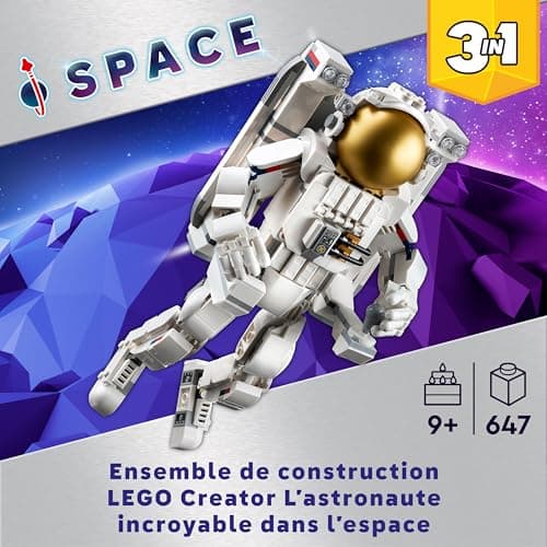 LEGO Creator 3-in-1 Astronaut in Space Construction Toy with Dog and Space Shuttle, Nursery Decoration, Creative Gift for 9 Year Old Boys and Girls 31152 - Image 4