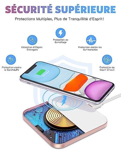 AGPTEK Wireless Charger, 15W Induction Charger for iPhone 16/15/14/13/12/11/16e/SE/XS/XR/8, for Samsung Galaxy S25/S24/S22/S21/S10E/S9/S8, Note 20/10/9/8, AirPods3/Pro, White - Image 7