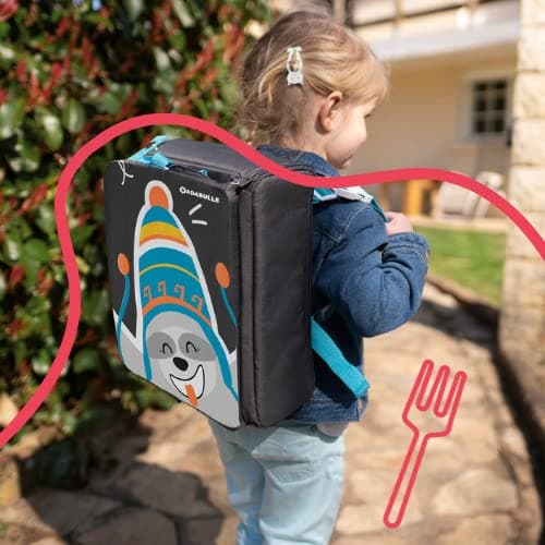 Badabulle Yummy Travel Children's Chair Riser, Lightweight & Folding, Ultra Compact, Universal, Suitable for All Chairs, Integrated Divided Storage - Image 3