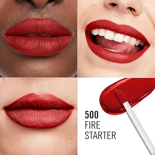 Rimmel London Lasting Mega Matte Liquid Lipstick, Longwear, Moisturizing, Vegan Formula - 500 - Fire Starter, 8 Milliliters - Image 8