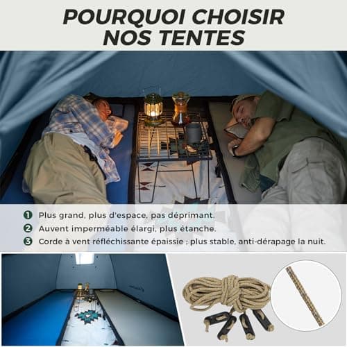 KingCamp MONDOME II Camping Tent for 2 Persons, Ultralight Waterproof Compact Backpackable Dome Tent Ideal for Camping, Trekking and Outdoor, Blue - Image 6