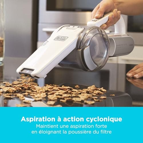BLACK+DECKER Aspirateur à Main sans Fil 18 V avec tête pivotante, 8 Positions de Nettoyage, Station de Charge et Accessoires, PV1820L-QW - Image 6
