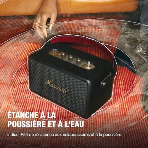Marshall Kilburn III Bluetooth Enceinte Portable avec Plus de 50 h d’autonomie - Noir et Laiton - Image 6