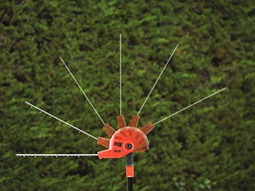 BLACK+DECKER Hedge Trimmer on Pole 550 W, Electric Hedge Trimmer 51 cm with Asymmetrical Blade, Telescopic Handle, Swivel Head and Double Switch, Distance 22 mm, PH5551-QS Black/Orange - Image 5