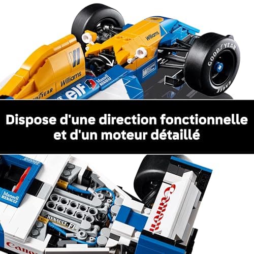 LEGO Icons Williams Racing FW14B et Nigel Mansell - Maquette de Voiture de F1 - Inclut minifigurine Collector de Pilote avec trophée et Casque - Idée Cadeau pour Adulte et Adolescent 10353 - Image 7