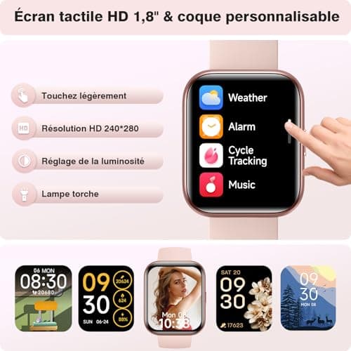 Women's Smart Watch for Samsung, iPhone, Android, 1.8 Inch Smartwatch with Bluetooth Call, AI Voice, Built-in Alexa, Smartwatch Monitor, Calories, IP68 Smart Watch, Pedometer - Image 6