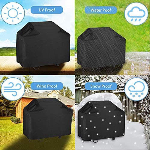 Rectangular Outdoor Barbecue Cover 145 x 61 x 117 cm, 210D Waterproof Anti-UV Waterproof Grill Cover for Weber, Holland, Jennair Campingaz etc - Image 7