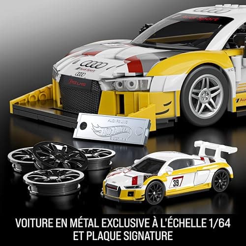 Mattel Brick Shop Hot Wheels 2015 Audi R8 LMS Elite Series Mattel Brick Shop Construction Set, with 820 Pieces, Realistic Details and Custom Stickers, JFT18 - Image 6