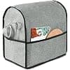kwmobile Cover Compatible with KitchenAid 4.3-4.8 Liter - Protective Cover with 3 Pockets for Linen Food Processor - Dark Grey - Image 2