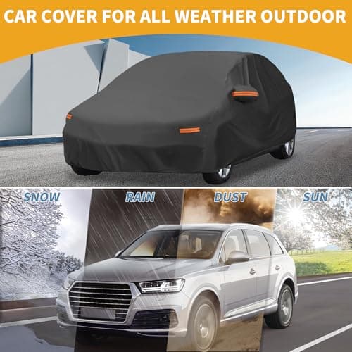 Waterproof All Season Car Cover for Outdoor Automobile Anti-UV Sun Rain Full Protection Outdoor for Dacia Sandero Hatchback 190T-Pu Black Zipper - Image 3