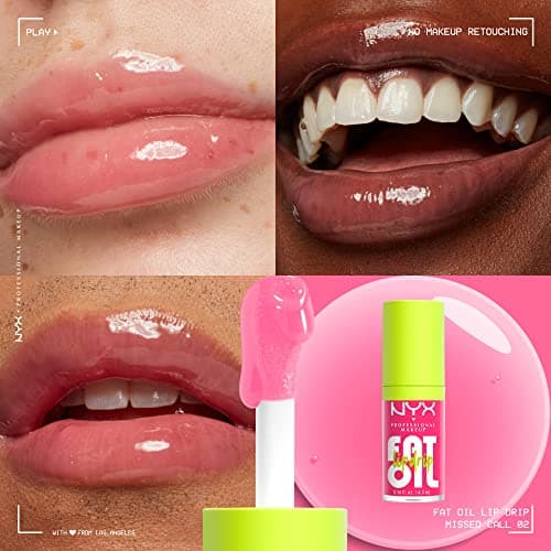 NYX PROFESSIONAL MAKEUP Fat Oil Lip Drip, High Shine, Non-Sticky Finish, 12H Hydration, Extra Large Applicator, Squalane Oil, Blackberry & Raspberry Oils, Missed Call (02) - Image 4