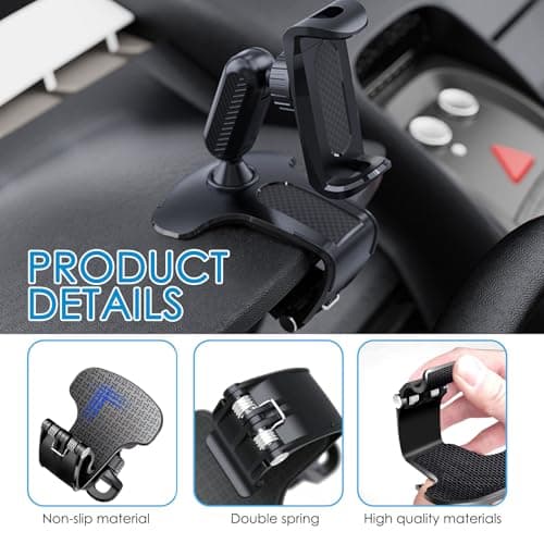 360° Adjustable Car Phone Holder, Car Mobile Phone Bases, 4 to 7 Inch Smartphone Car Holder, Car Phone Holder for Dashboard GPS Car Holder - Image 4