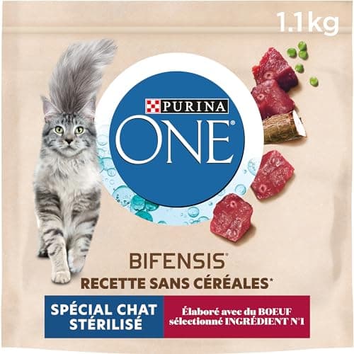 PURINA ONE | Complete Food for Adult Cats | Sterilized | Dry Food | Grain Free | Beef | Bag | 1.1 kg - Image 3