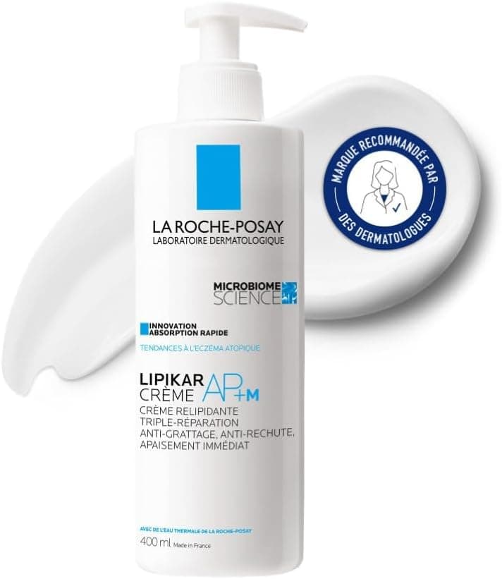 La Roche-Posay - Lipikar Crème Relipidante AP+M - Crème Hydratante Corps - Apaise les Peaux Sèches et Atopiques - Beurre de Karité, Aqua Posæ Filiformis, Niacinamide, Glycérine, Eau thermale - Image 1