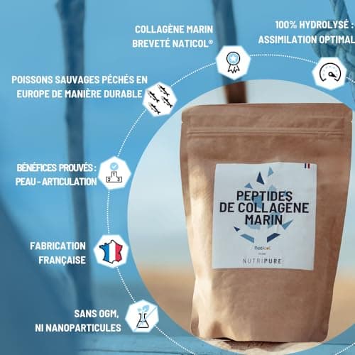 Nutripure | Wild Marine Collagen | Neutral Taste | Joint Supplement, Hair, Nail & Skin Care | Hydrolized Marine Collagen | 310g Bag | 1 Month | Made in France - Image 5