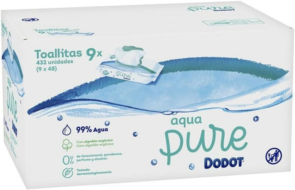 Dodot DODOT Aqua Pure Baby Wipes with 99% Water, 432 Units