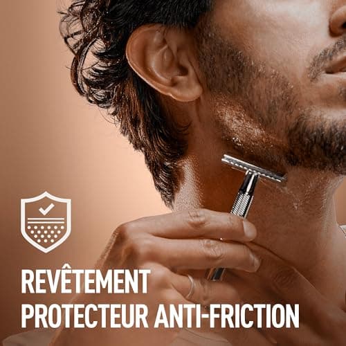 Gillette King C Men's Single Blade Safety Razor for Closer Shaving, Men's Beard Set with 5 Refill Cartridges for Easy Replacement, Metal Handle - Image 5
