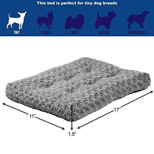 MidWest Homes for Pets Model 40618-SGB 18 Inch Long Plush Pet Bed for Miniature Breed Dogs/Cats; Wavy Ombre Mocha - Image 5
