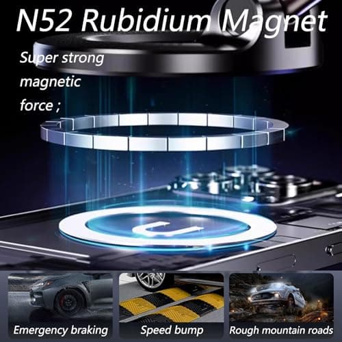 Car Mobile Phone Holder for Magsafe, 360° Rotation Magnetic Car Phone Holder, Car Accessories Compatible with iPhone 16/15/14/13/12 and All - Image 5
