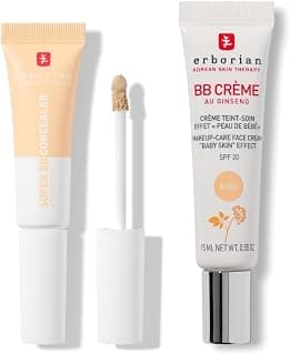 Erborian - Super BB Concealer & BB Crème duo - Anticernes-Soin Haute Couvrance + Fond de Teint Couvrant Imperfections - Cosmétique Coréenne