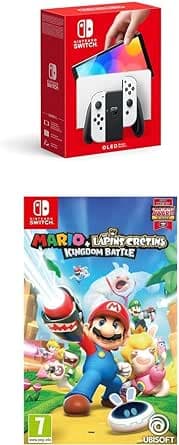 Nintendo Nintendo Switch OLED Blanche + Mario and The Lapins Crétins: Kingdom Battle