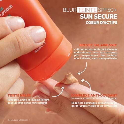 SVR - Sun Secure Blur Teinté SPF50+ - Crème mousse solaire teintée effet flouteur optique – Pprotection UVA, UVB, infrarouge & lumière visible – Peaux sensibles – Niacinamide, Vitamine E – 50 ml - Image 4