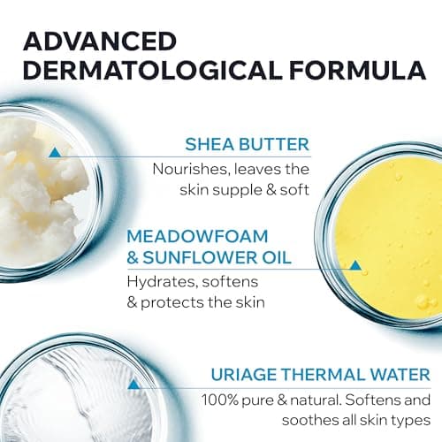 Uriage Crème Lavante Hydratante au BEURRE DE KARITÉ I Gel douche 2-en-1: nettoie et nourrit. Crème moussante nourrissante, parfum cocooning I Visage, Corps & Cheveux I Sans savon I pH physiologique - Image 5